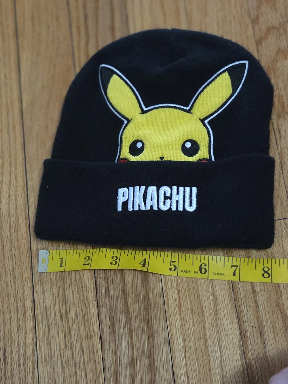Pokemon Black and Yellow Pikachu Cuff Beanie EUC OS